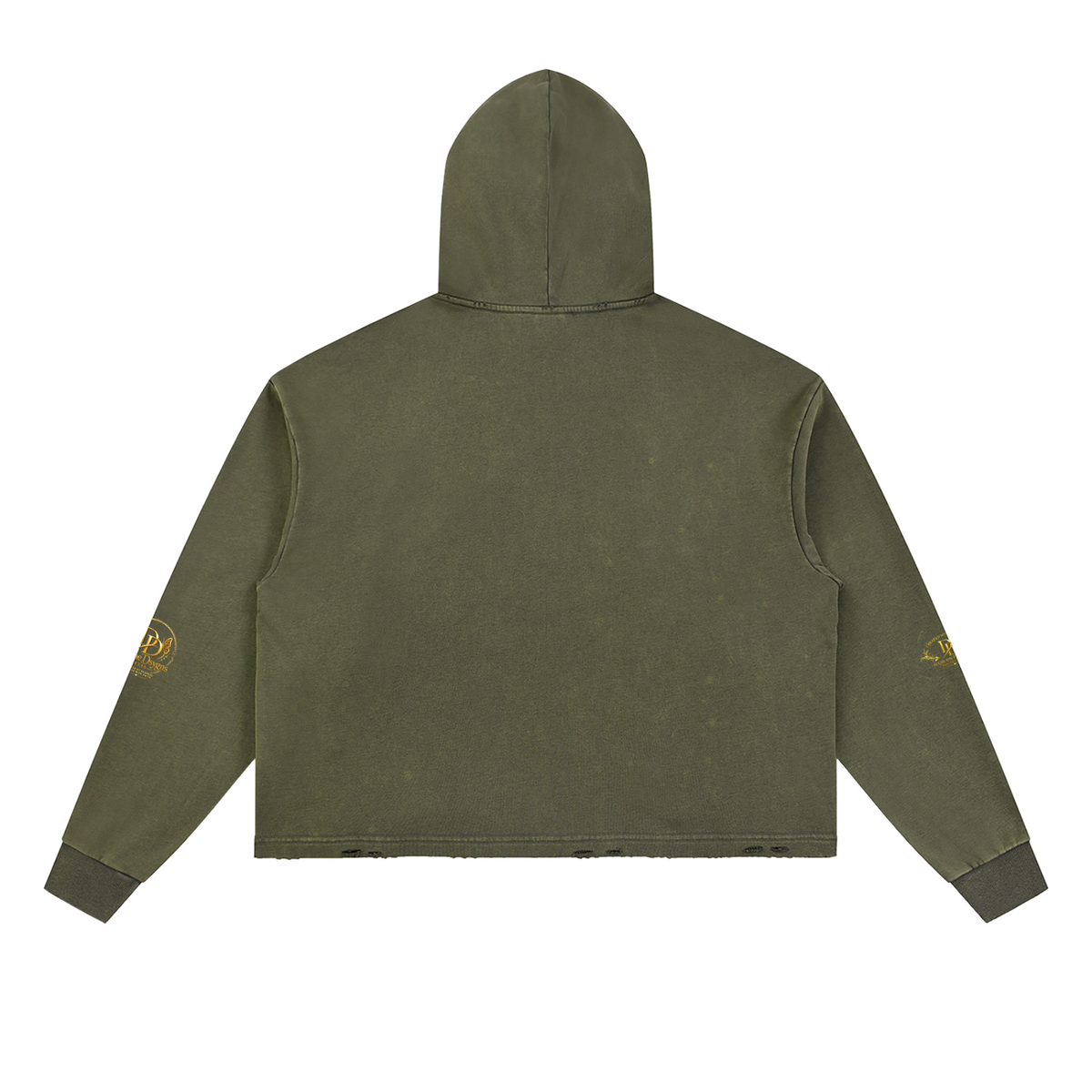 Vintage Washed Frayed-Hem Hoodie