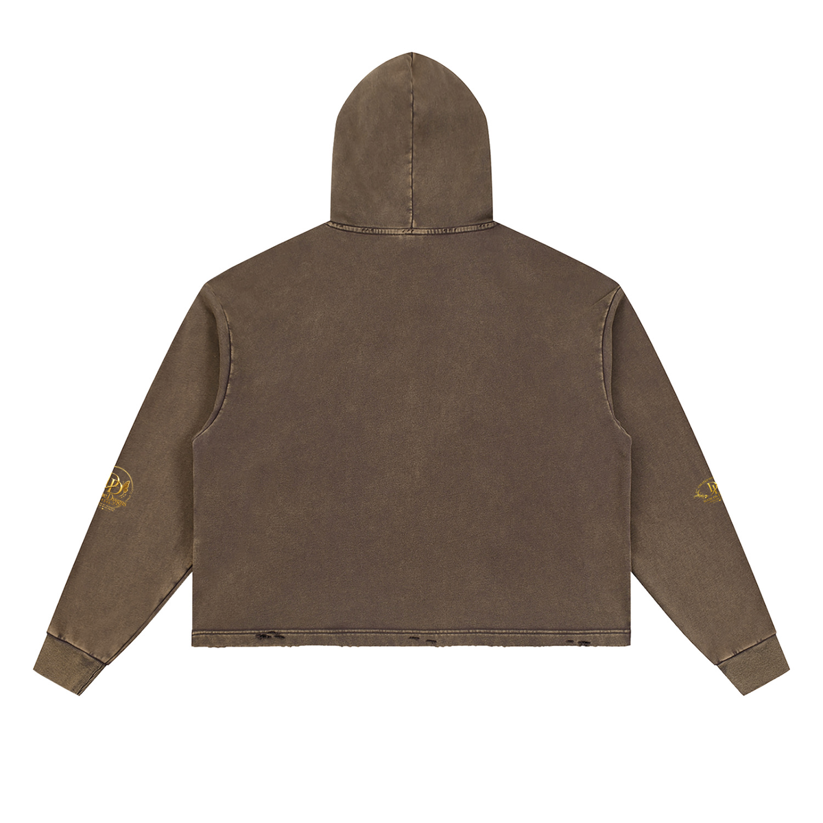 Vintage Washed Frayed-Hem Hoodie