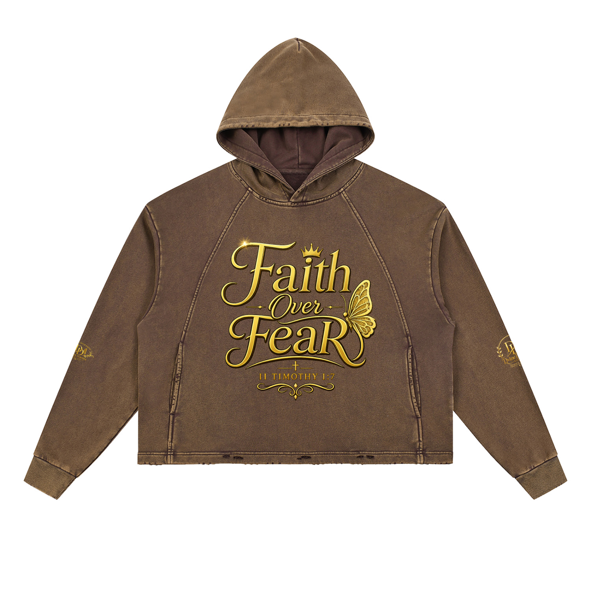 Vintage Washed Frayed-Hem Hoodie