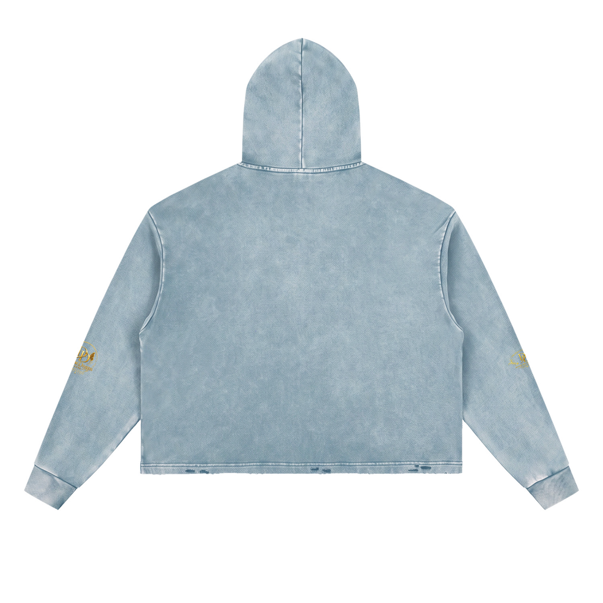 Vintage Washed Frayed-Hem Hoodie