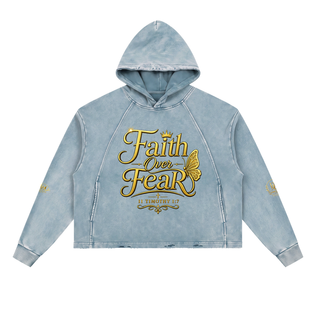 Vintage Washed Frayed-Hem Hoodie