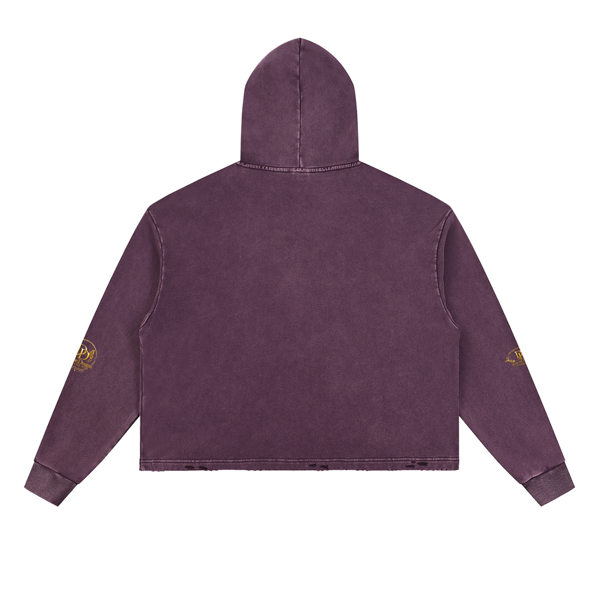 Vintage Washed Frayed-Hem Hoodie