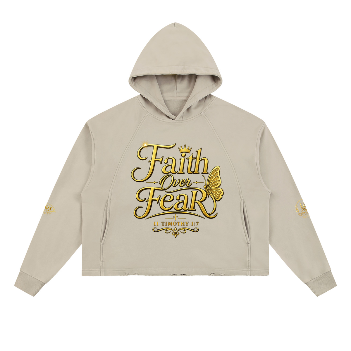 Vintage Washed Frayed-Hem Hoodie
