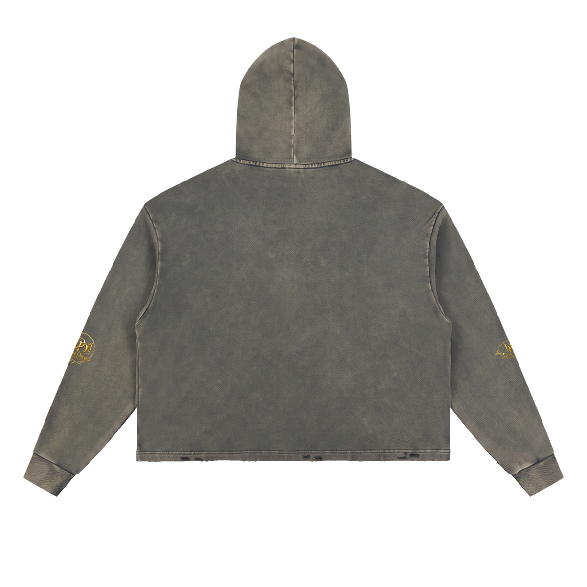 Vintage Washed Frayed-Hem Hoodie